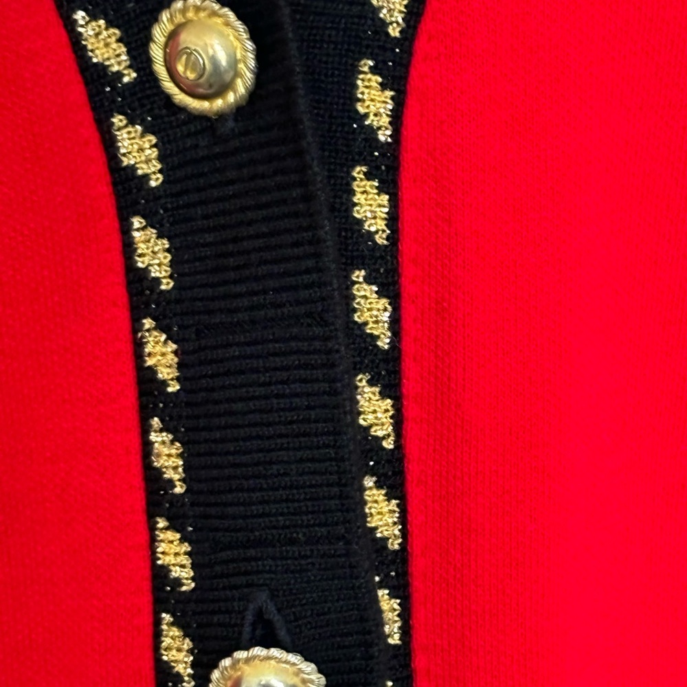 Preowned Cathy Daniels Red Button Down Cardigan M… - image 7